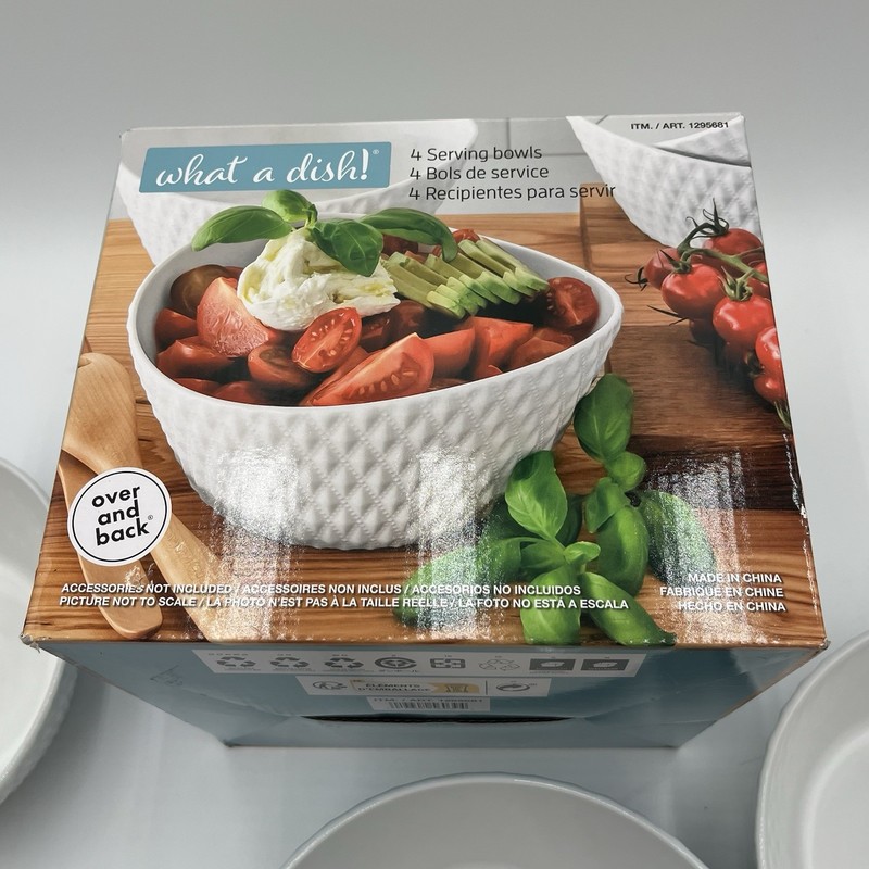 Overandback What A Dish 4-piece Serving Bowl Set Stoneware Plates Microwave Safe gallery