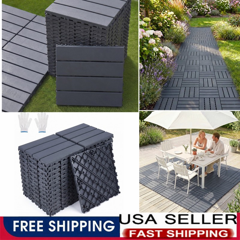 12x12" Plastic Interlocking Composite Decking Floor Deck Tiles For Patio Bacony gallery