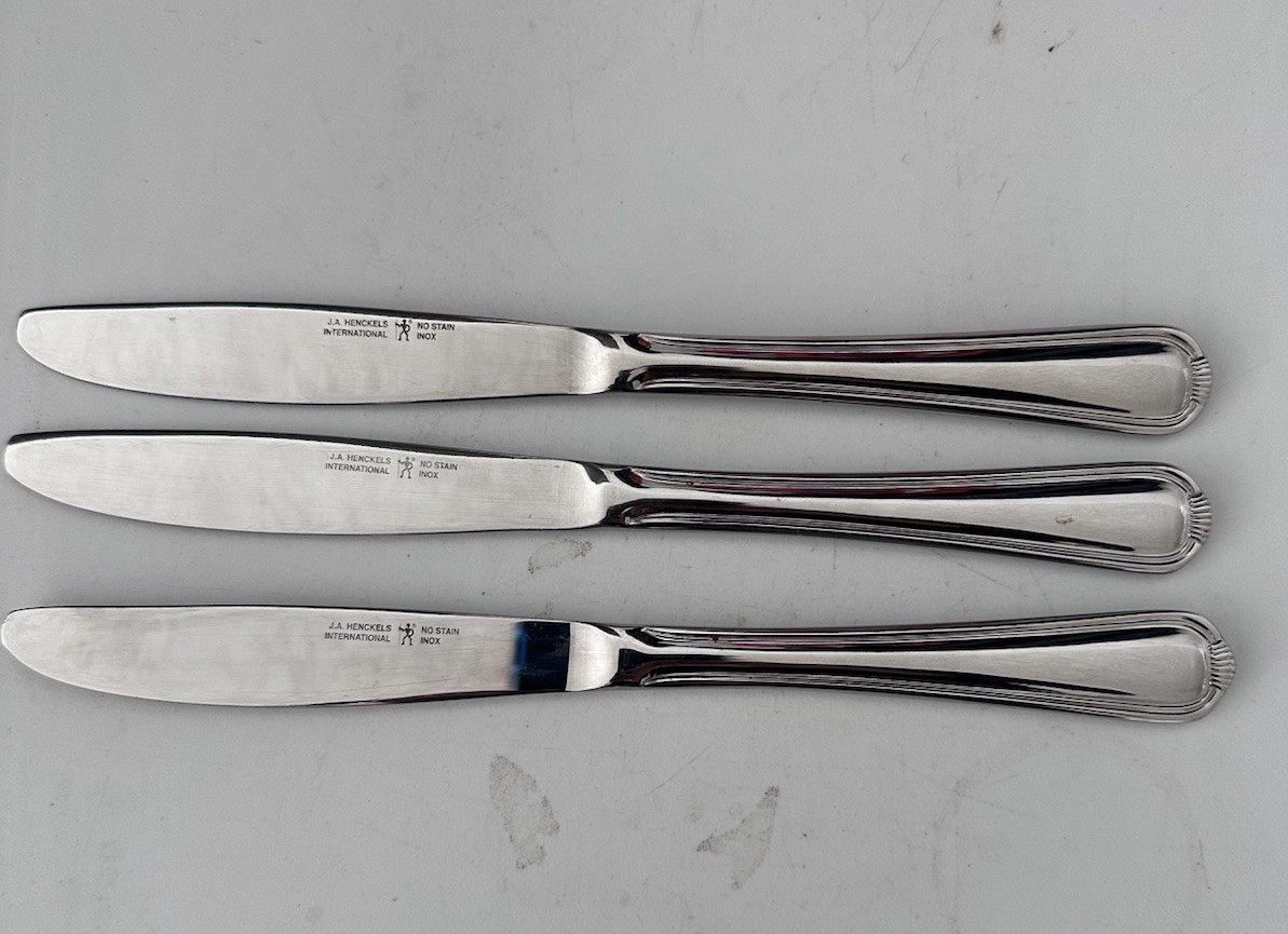 J A Heckles Alcea Pattern Knife Stainless Steel Lot Of 3 gallery