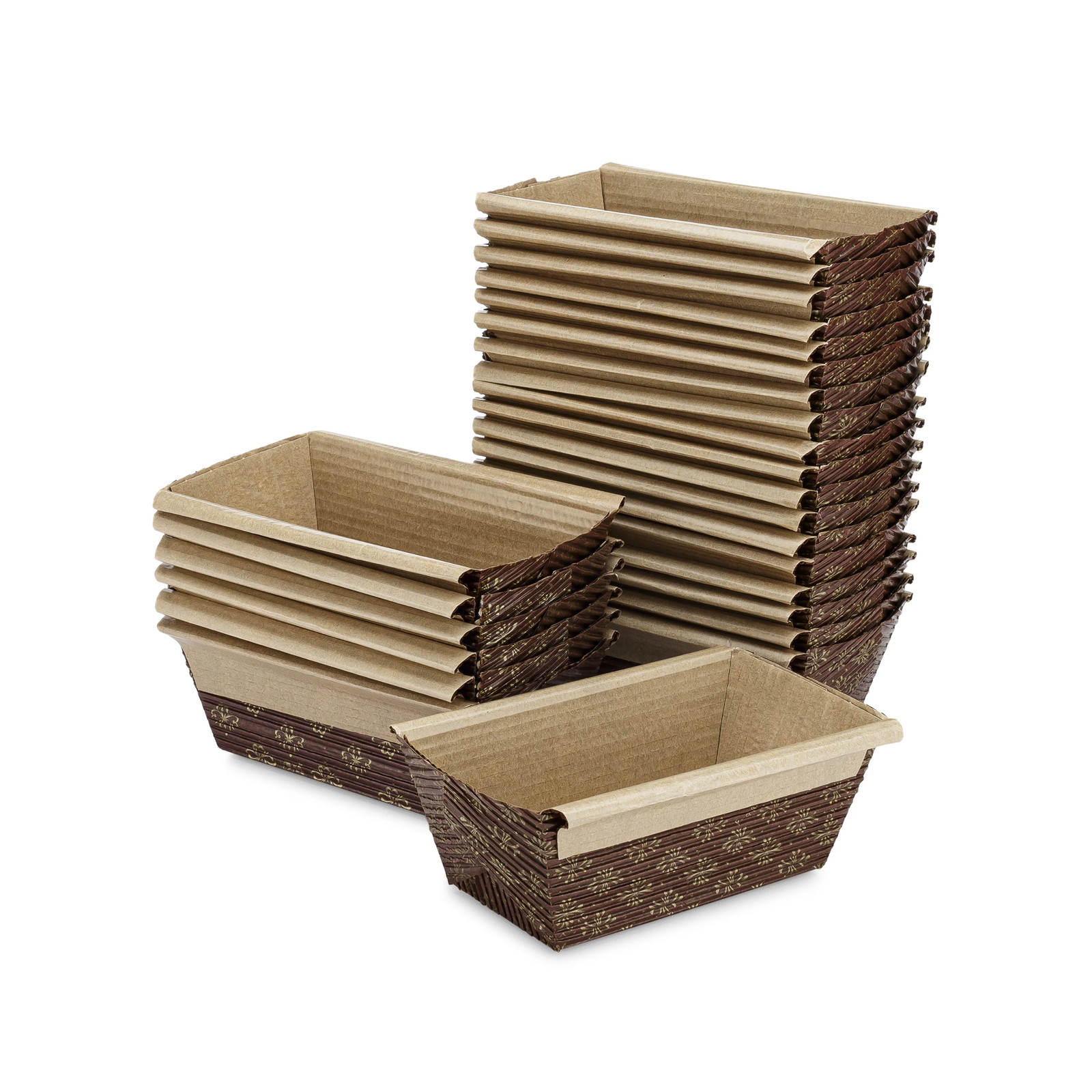 Mini Loaf Paper Baking Pan 25-Pack, 4 x 2 x 2 Inches gallery