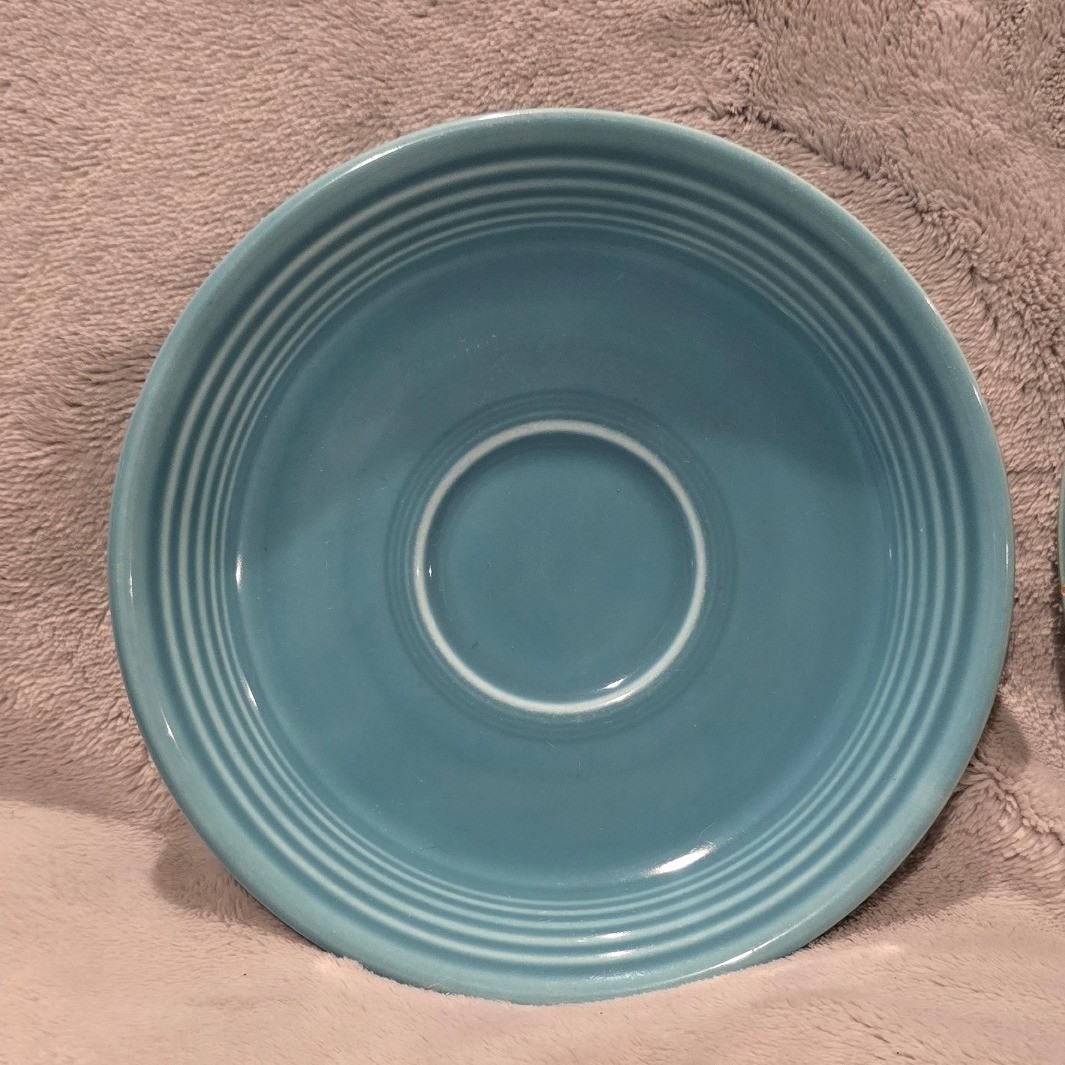Vintage Fiestaware Turquoise Saucer Set of 2 Vintage Pottery gallery