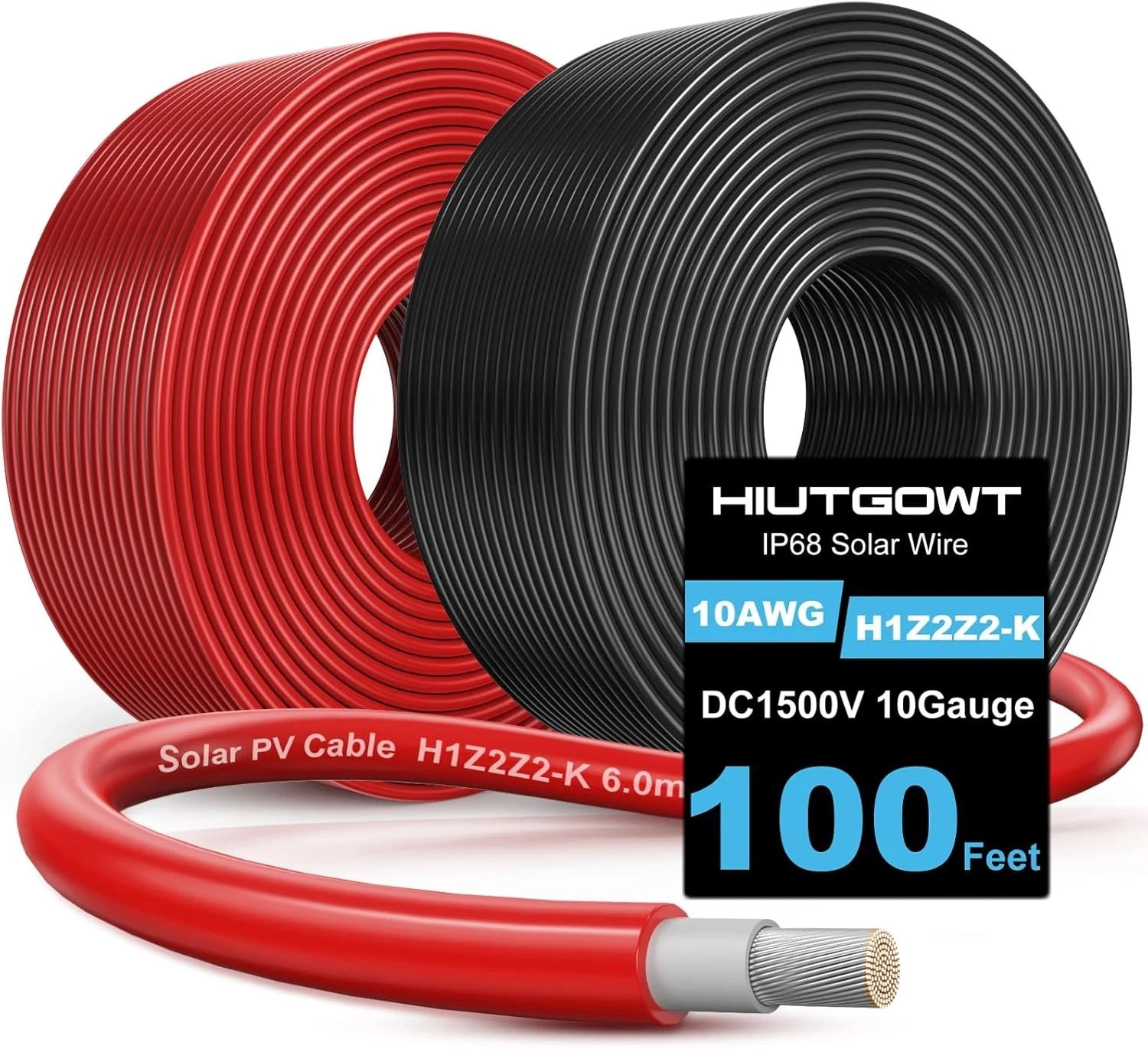 2x100FT Solar Panel Wire, Solar Cable, Solar Wire 10AWG, Solar Extension Cable, gallery
