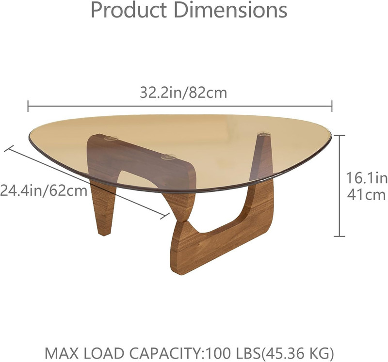 Unique Modern Coffee Table with Amber Glass Top - Irregular Accent Table gallery