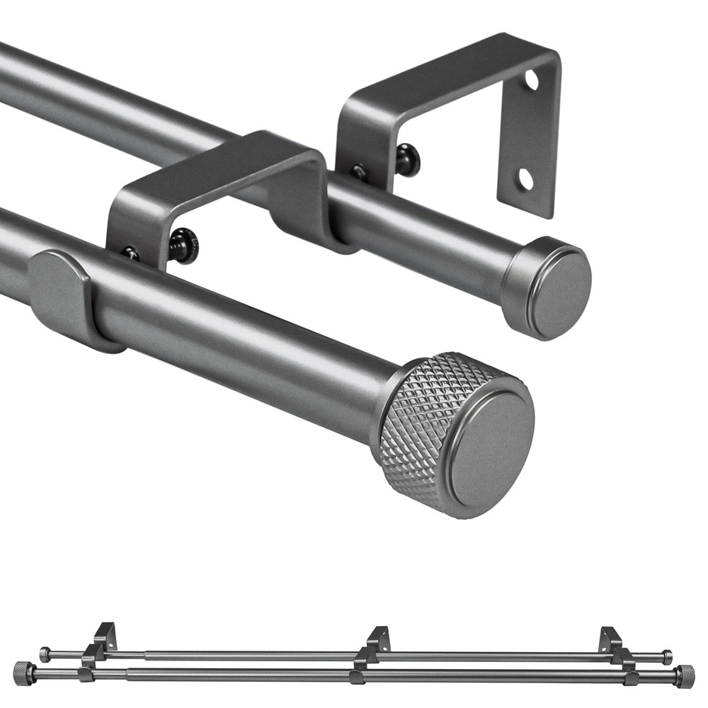 5/8" Diameter Adjustable Double Drapery Curtain Rod w/ Maniglia Finial