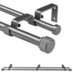 5/8″ Diameter Adjustable Double Drapery Curtain Rod w/ Maniglia Finial