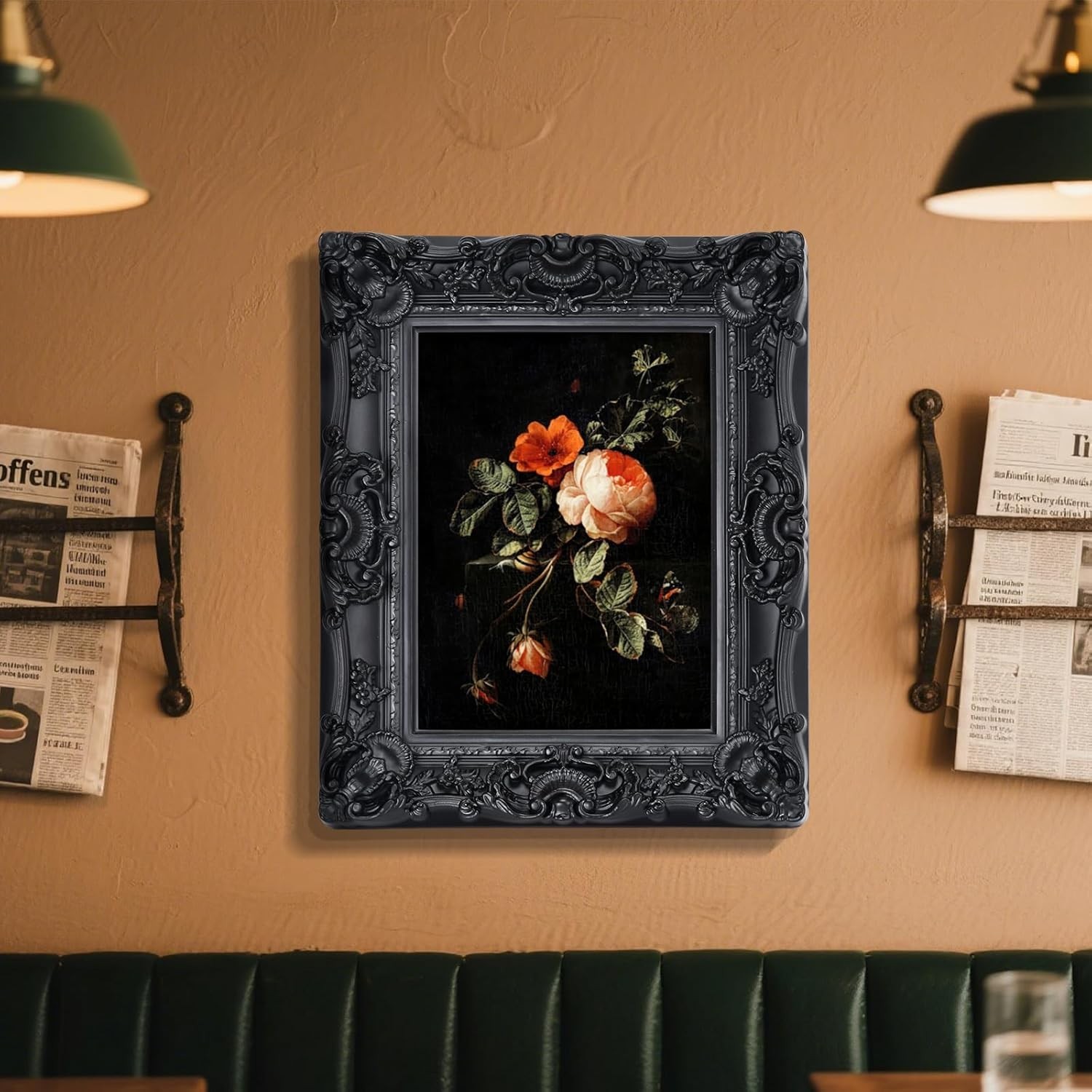 12x16 Black Frame,Gothic Ornate Large Picture Frame for Vintage Wall Hanging,Hom gallery