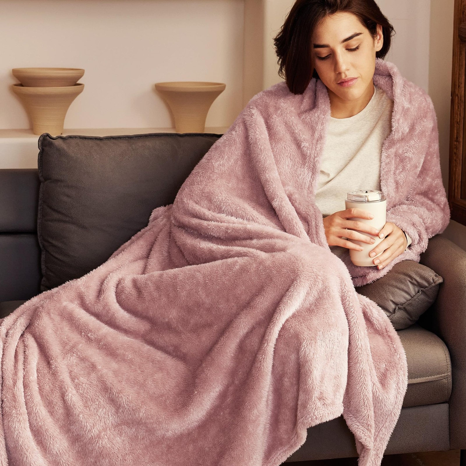 Plush Fuzzy Fleece Throw Blanket Extra Large, Super Soft, Fluffy and Warm Bla... gallery