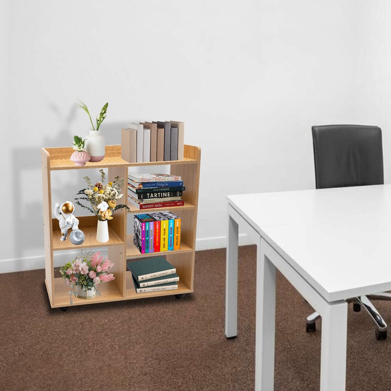 Mobile Printer Stand Rolling Office Scaner Cart Storage Shelf Rubberwood gallery