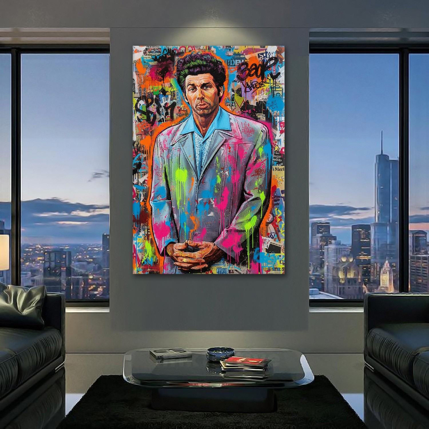 The Kramer Portrait - Graffiti Cosmo Original Canvas Art Seinfeld PRINT ONLY gallery