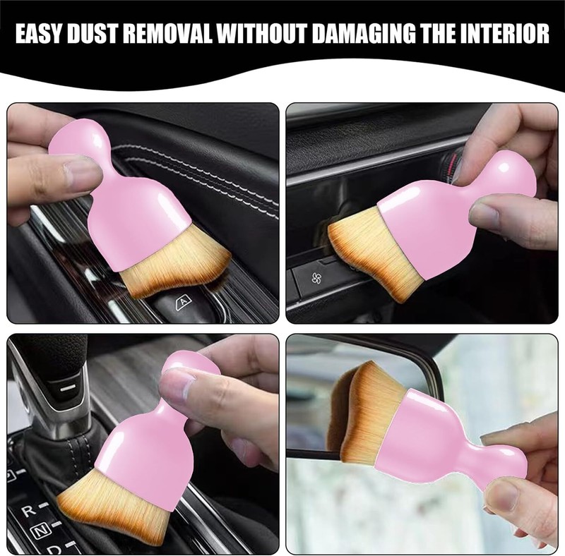 1PC Car Air Conditioning Outlet Cleaning Brush For Cars Vans SUVs Pink gallery