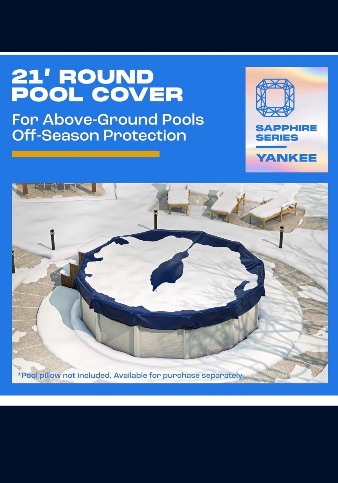 Winter Pool Cover 21 ft Round for Above Ground | Extra Thick & Durable Above-Gro gallery