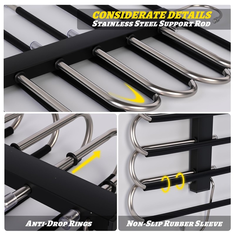 2 Pack Magic Pants Hangers Space Saving - 6 Tier Space Saving Hangers, Anti-S... gallery