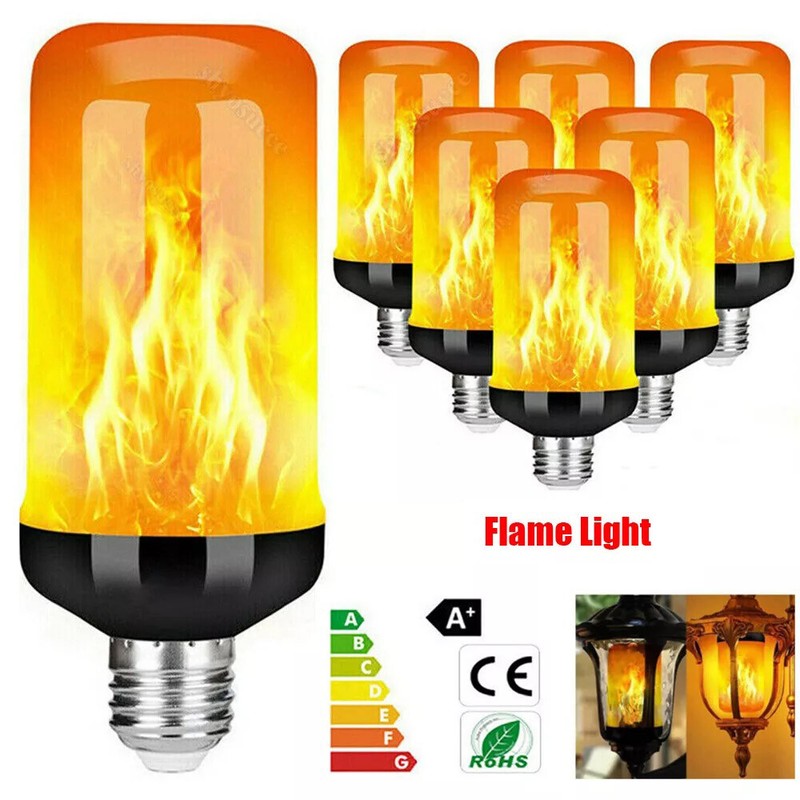 4 Modes E26 / E27 / B22 LED Fire Flicker Flame Light Simulated Burning Lamp Bulb gallery