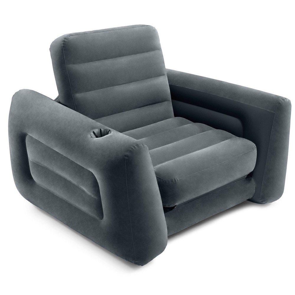 Intex Inflatable Pull Out Sofa Chair Sleeper with Twin Air Bed, 88" x 46" x 26"