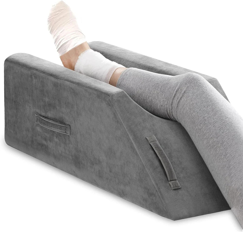 Memory Foam Leg Elevation Pillow Wedge Cushion with Washable Velvet Cover gallery
