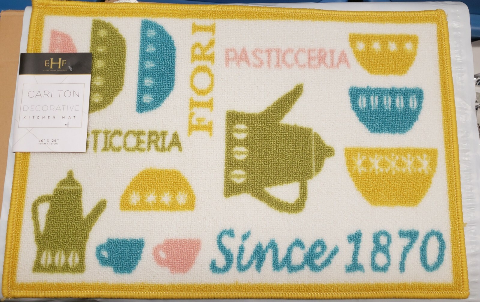 PRINTED NYLON KITCHEN RUG (nonskid latex back)(16"x24") rec, PASTICCERIA, EHF gallery
