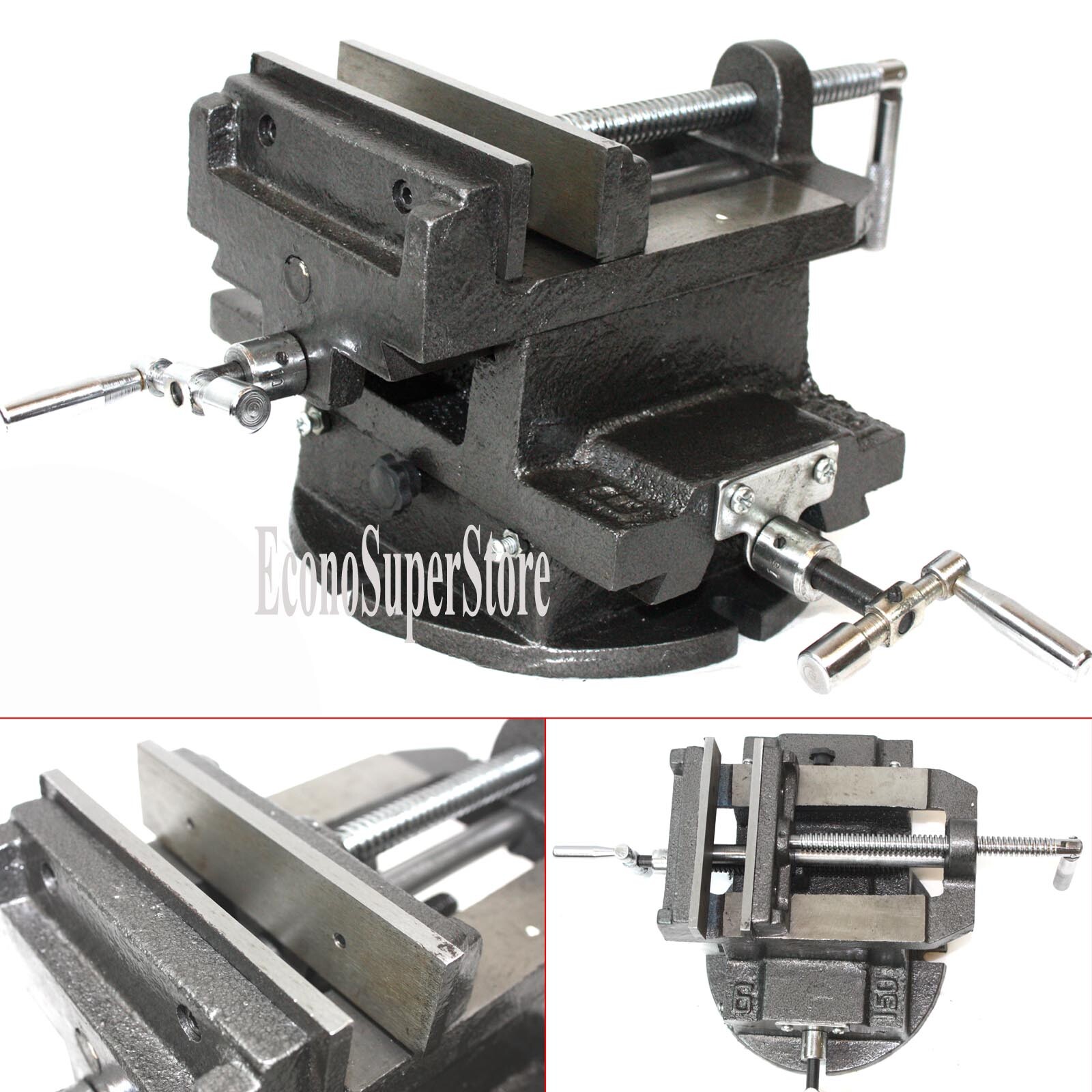 6" 360° SWIVEL CROSS VISE BENCH DRILL VISE TWO WAY SLIDE PRESS MILLING MACHINE gallery