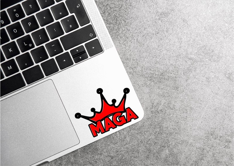 MAGA Crown King Decal Sticker Printed Die Cut Trump America USA 47 Red Crown Hat gallery