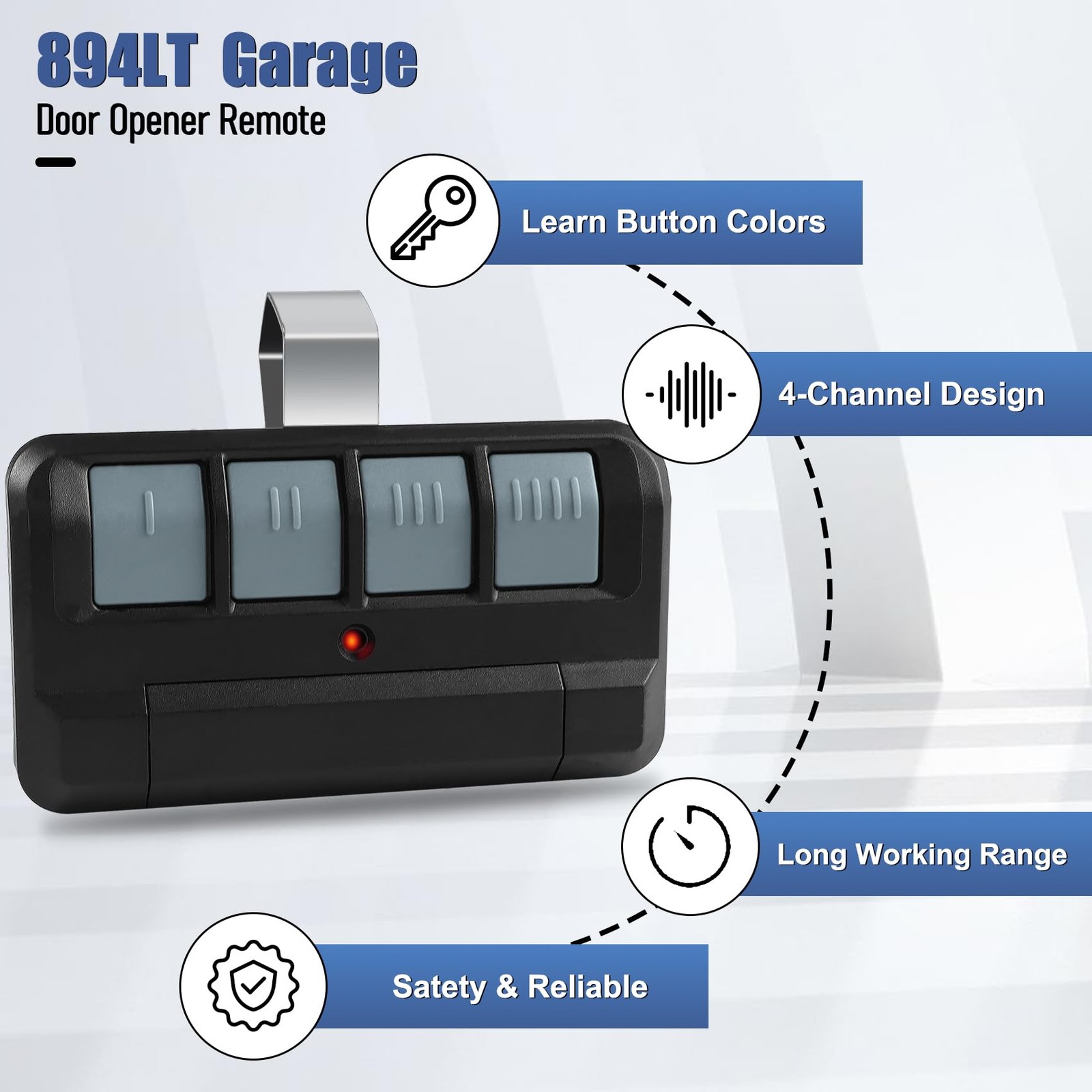 Upgrade (3 Pack) 894LT Garage Door Opener Remote for Liftmaster Chamberlain, ... gallery