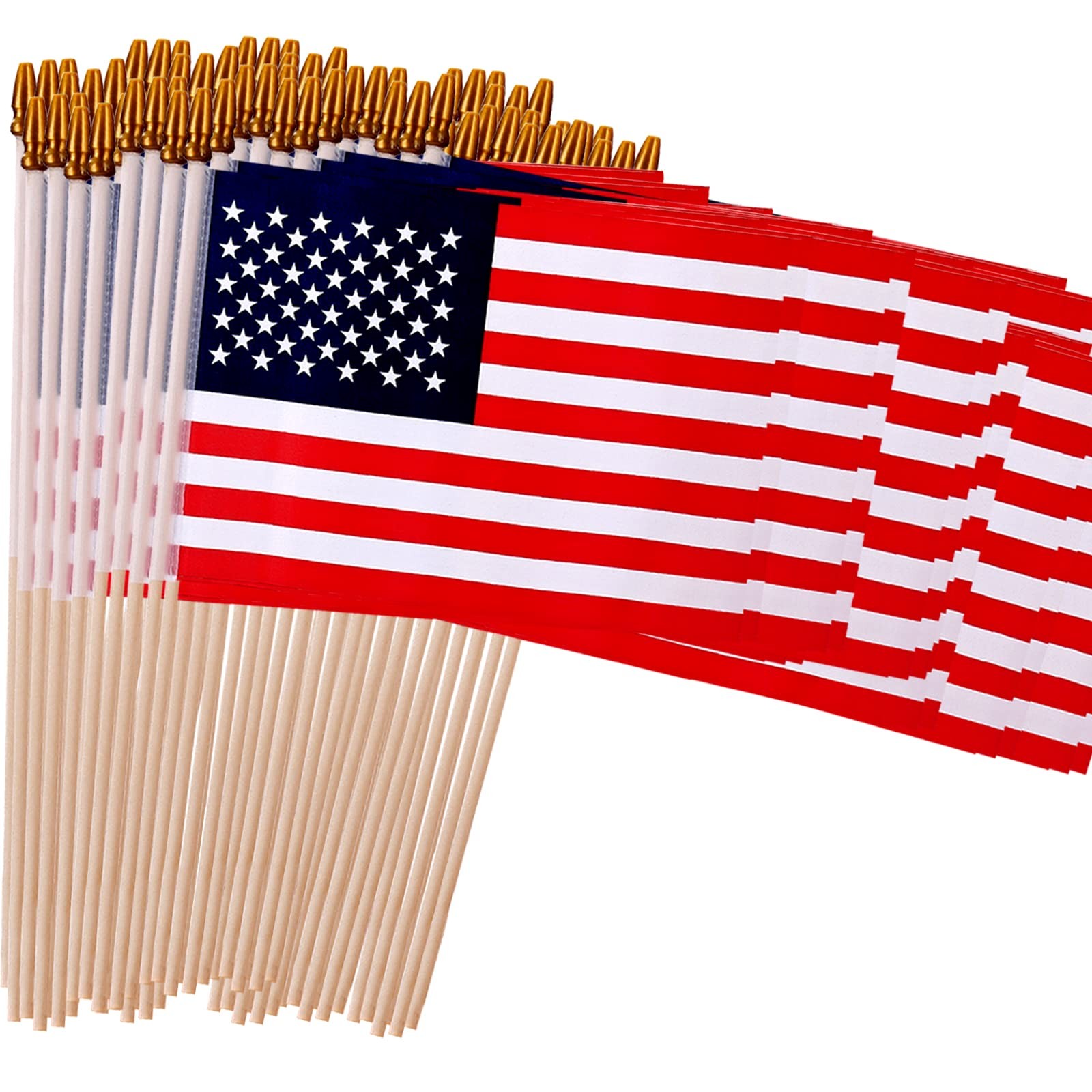 500 Pack 5x8 Inch Small American Flags on stick, Mini Hand Held Flags,Perfect... gallery