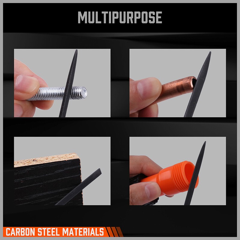 6PC Needle File Set Flat Square Triangular Round Half-Round Strength Roll Pouch gallery