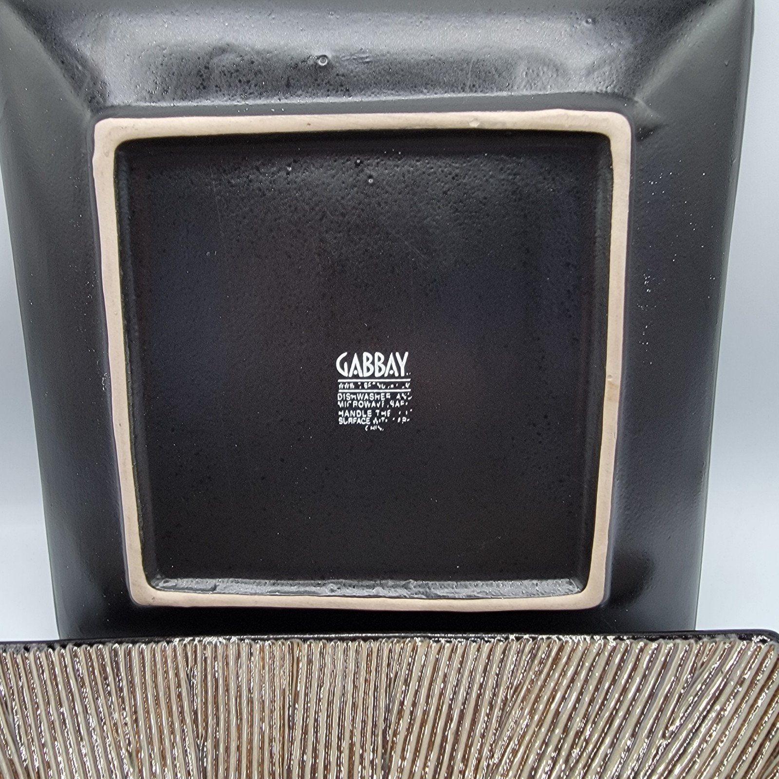 GABBAY Square 2 Pc Dinner & Lunch Plate Set. Rustic Brown Black Starburst.... gallery