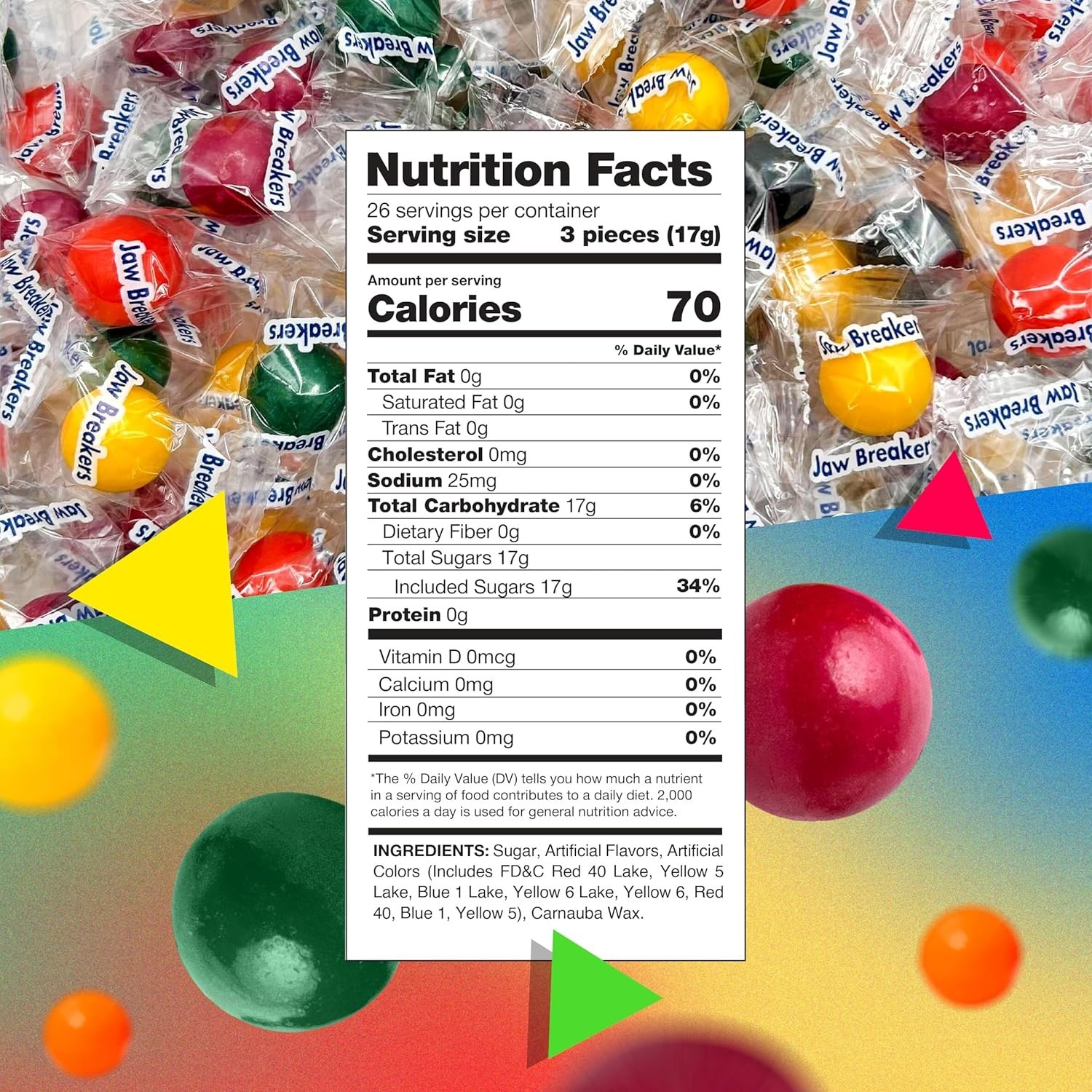 Jawbreakers Mini Hard Candy Fruit Flavored Assortment, Individually Wrapped (... gallery