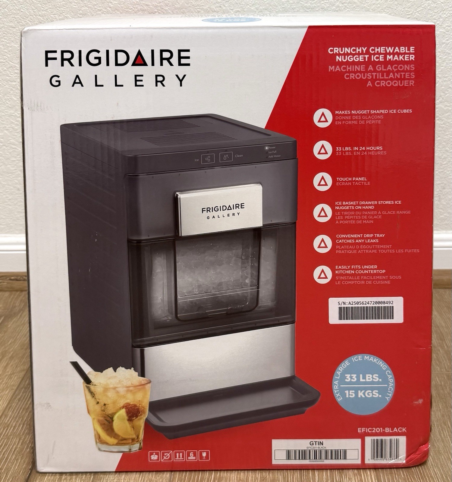 FRIGIDAIRE GALLERY 33 Lb Countertop Nugget Ice Maker EFIC201-Black Touch Control gallery