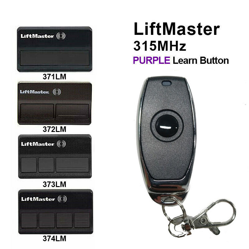 For Chamberlain Key Chain Remote Garage Door Opener Purple Learn Button 315Mhz gallery