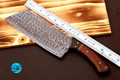 Rain Drop Pattern DAMASCUS STEEL CLEAVER MEAT CHOPPER BUTCHER CHEF KNIFE 2727