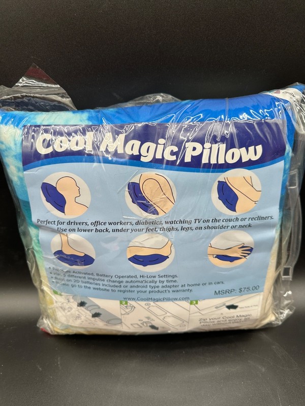 Cool Magic Pillow Beach Scene Bamboo Vibrating Massage Pillow 12" x 12" READ gallery