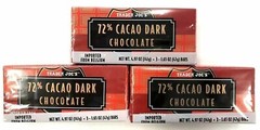 9 Bars Trader Joe’s 72% Cacao Dark Chocolate Candy Bars 1.65 oz Each Bar