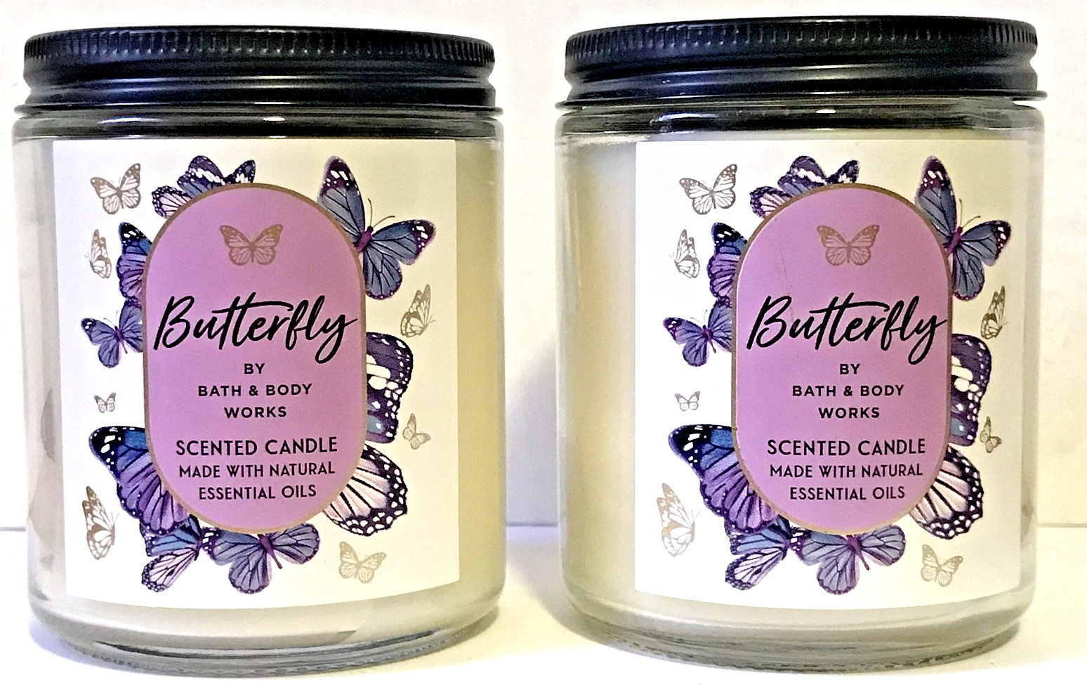 BUTTERFLY SCENTED CANDLE 7 OZ MEDIUM JAR BATH BODY WORKS SPRING SOY WAX NEW X2 gallery