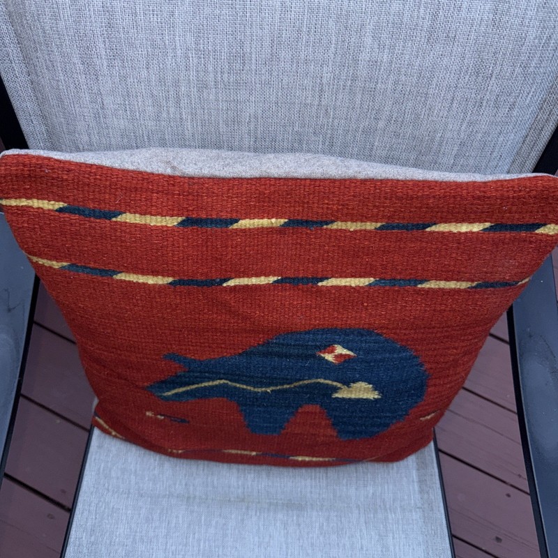 Native American Decorative Pillow Case Bear with Heartline Symbol Navajo Vintage gallery
