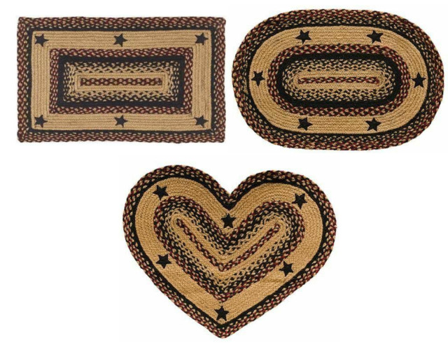 Blackberry Star Braided Area Rug By IHF Rugs. Oval & Rectangle. Many Sizes. gallery