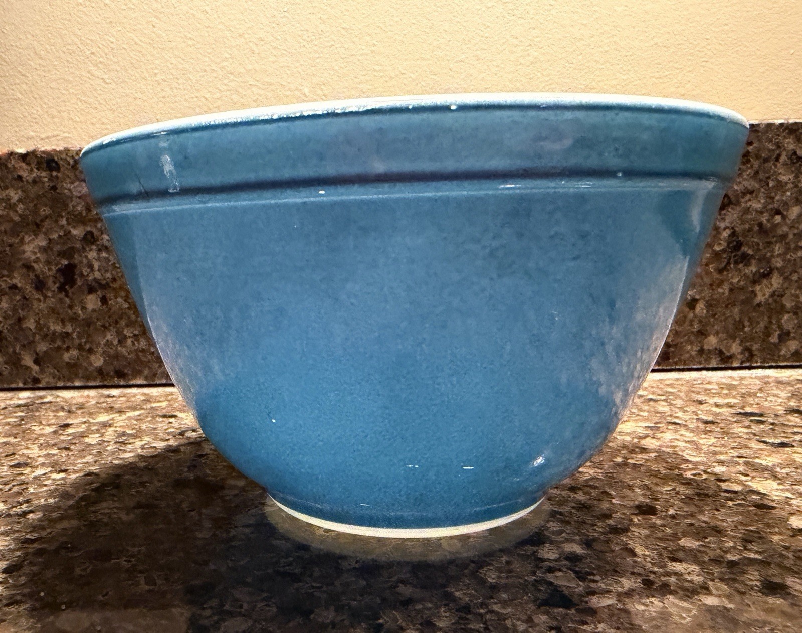 Pyrex Mixing Bowl Nesting Blue Rainbow Primary Color 401 Glass Vintage MCM USA gallery