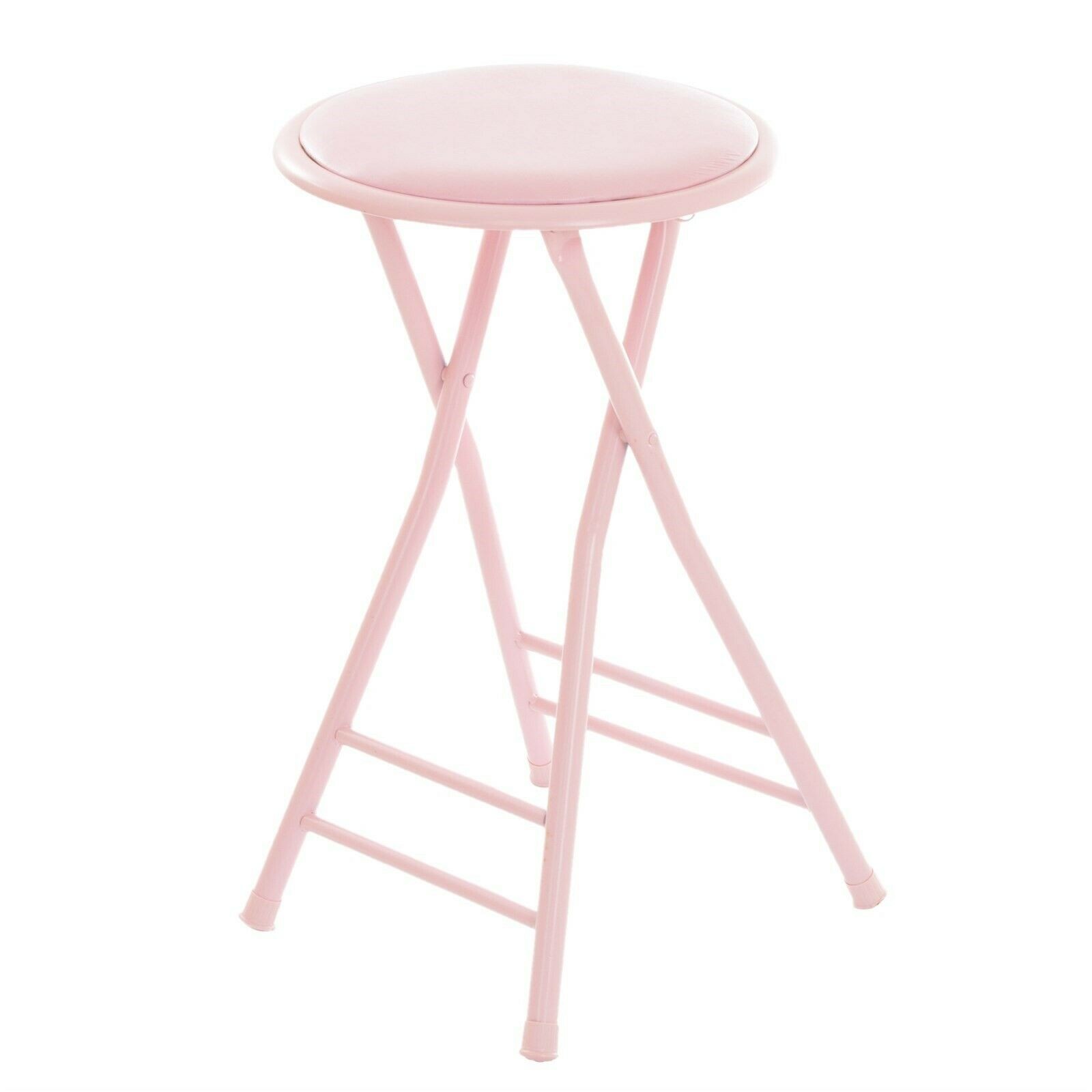 24 Inch Cushioned Folding Stool - Holds up to 250 Pounds - Easy to Store Pink gallery