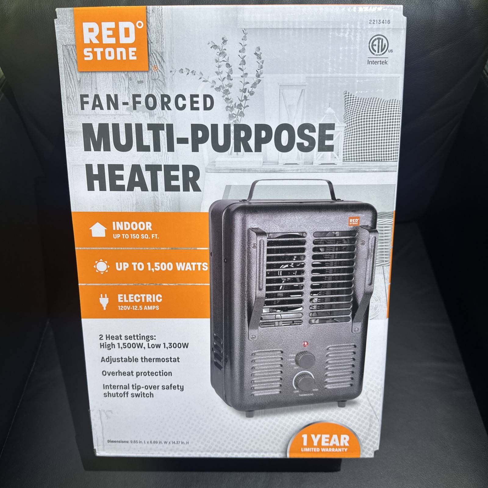 Red Stone Electric Fan Forced Multi-Purpose Heater - Up To 1500 Watts 150sq Ft gallery