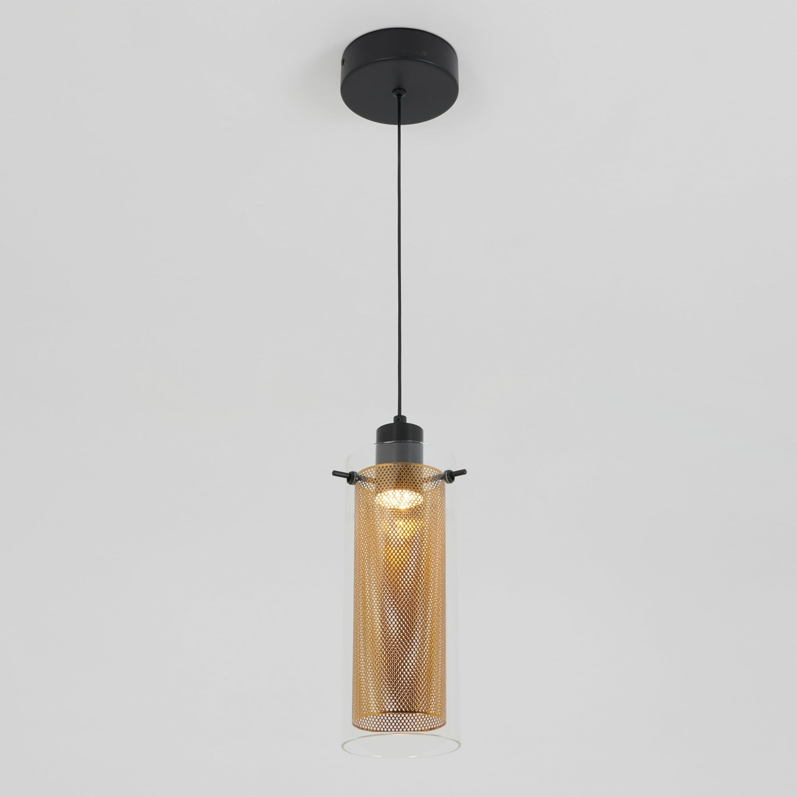 LED Hanging Mini Pendant Light Fixture, 72 Inch, 6-Watt 1-Light Black and Gold gallery