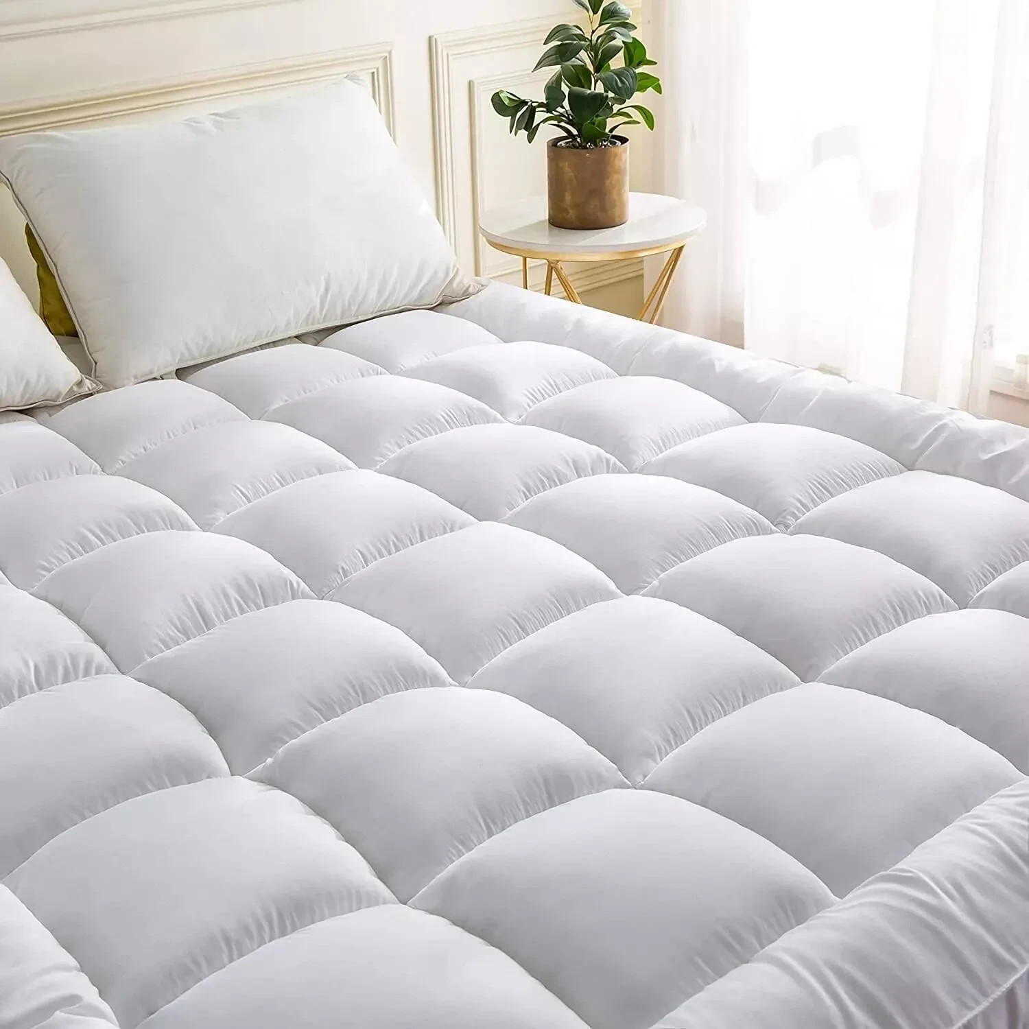 4 Inches Thick Mattress Topper Quilted Cooling Mattress Topper Pad by LAASANI gallery