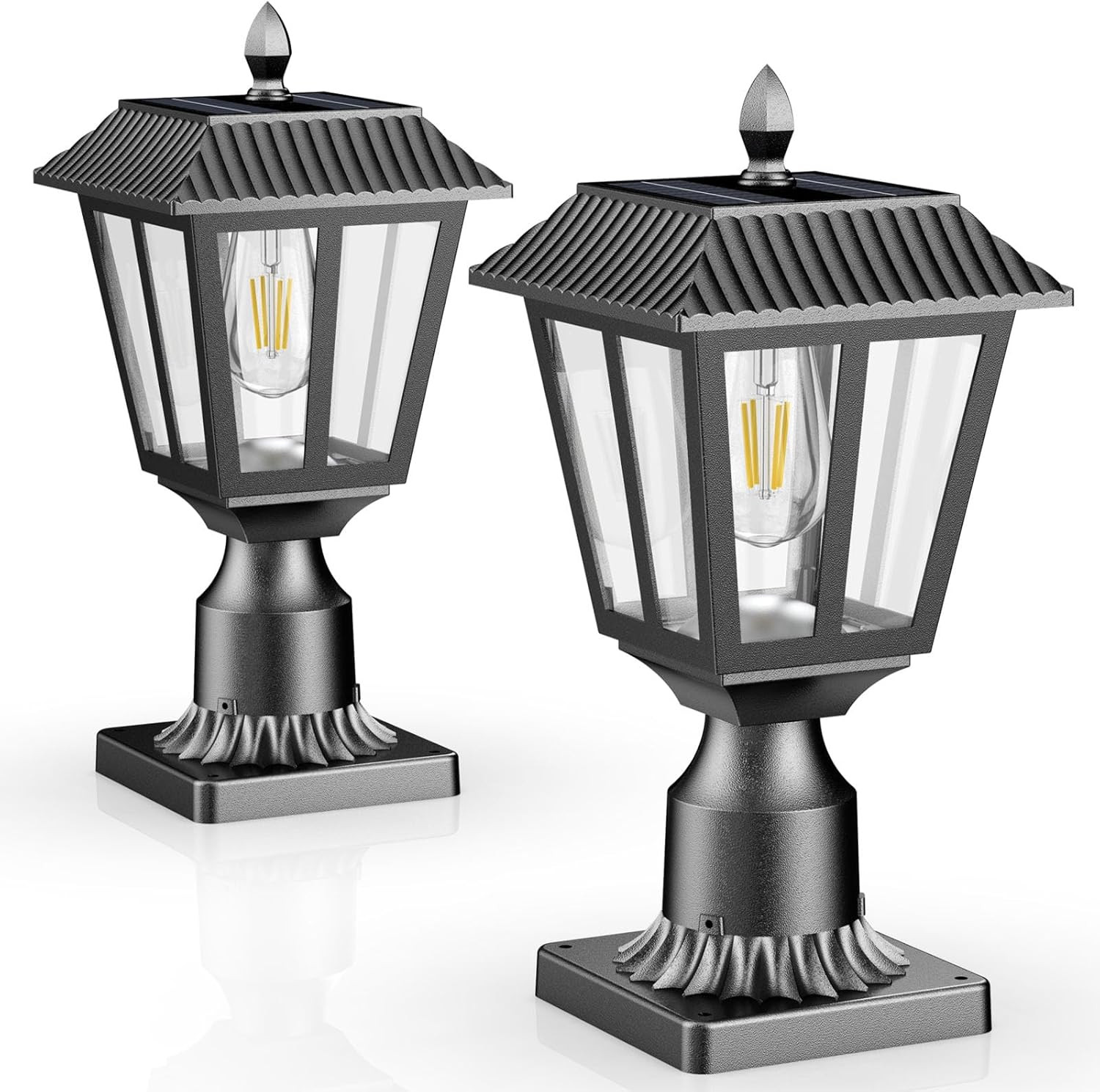 Solar Lamp Post Light Outdoor - 3000K Warm White, IP45 Waterproof Post Solar Lig gallery