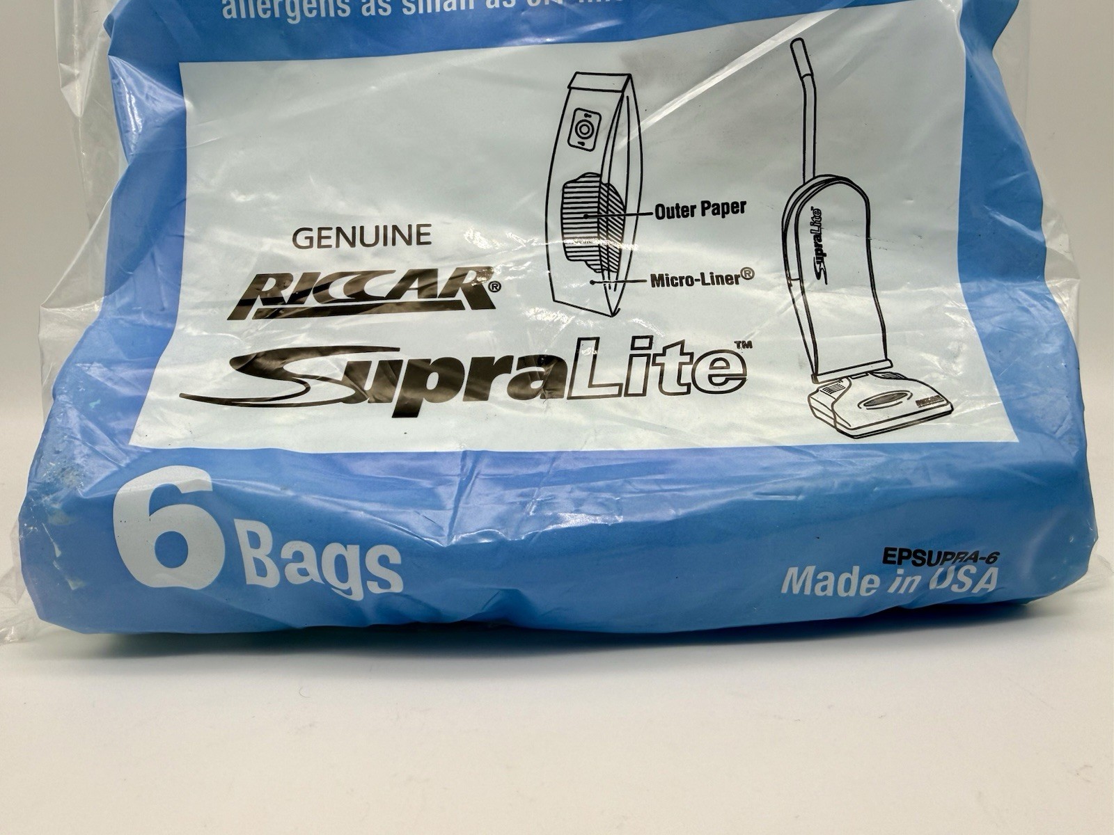 EcoPure NEW Riccar 6 pack Vacuum Bags SupraLite EPSUPRA-6 Ultrafiltration gallery