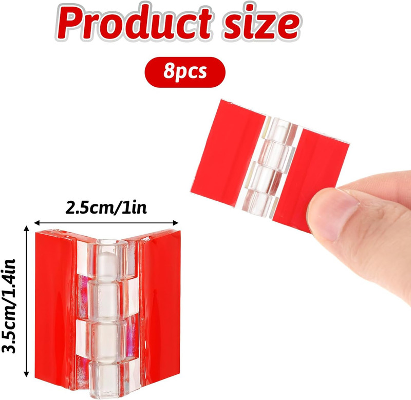 8Pcs Clear Plastic Hinges, Acrylic Small Hinges Self Adhesive Continuous Pian... gallery