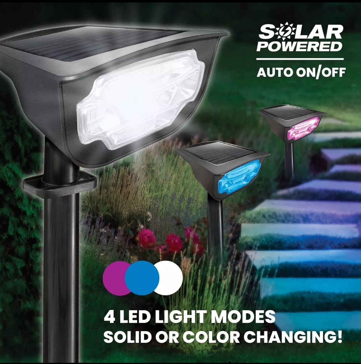 Bell+Howell Bionic Burst Solar Lights Outdoor Waterproof IP67 Path Lights, gallery