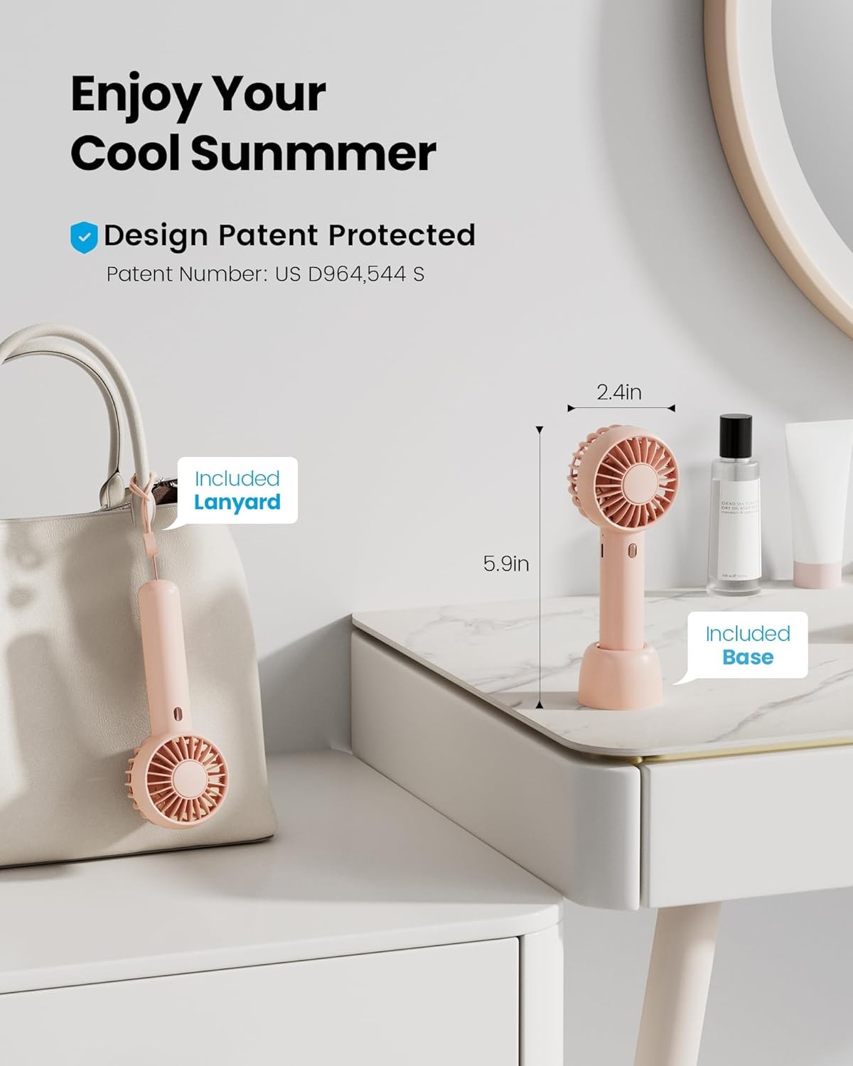 Mini Portable USB Rechargeable Fan 3 Speed Personal Handheld Desktop Fan with gallery