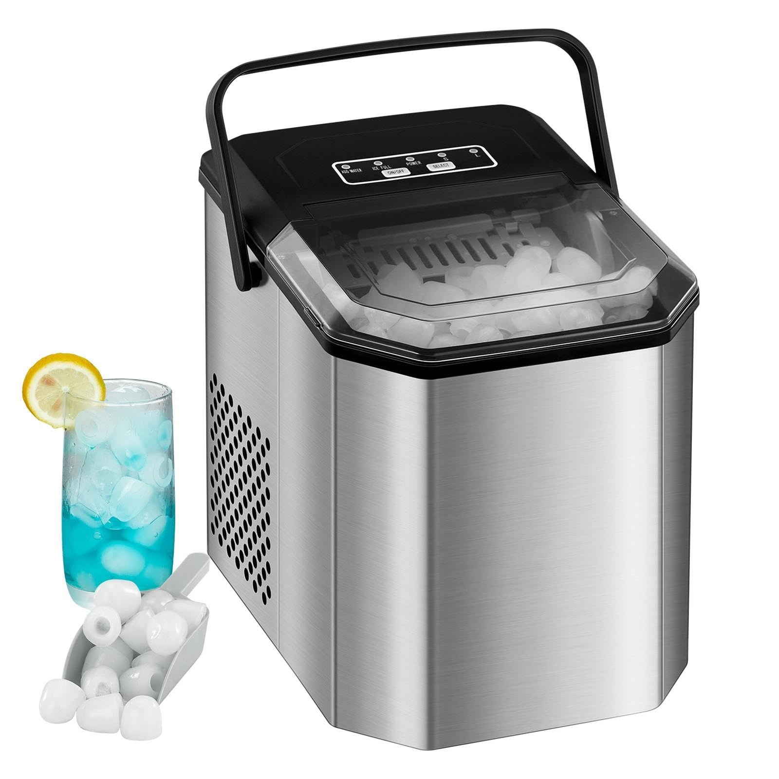 Countertop Ice Maker 26Lbs/24Hours Portable Small Ice Machine Stainless Steel gallery