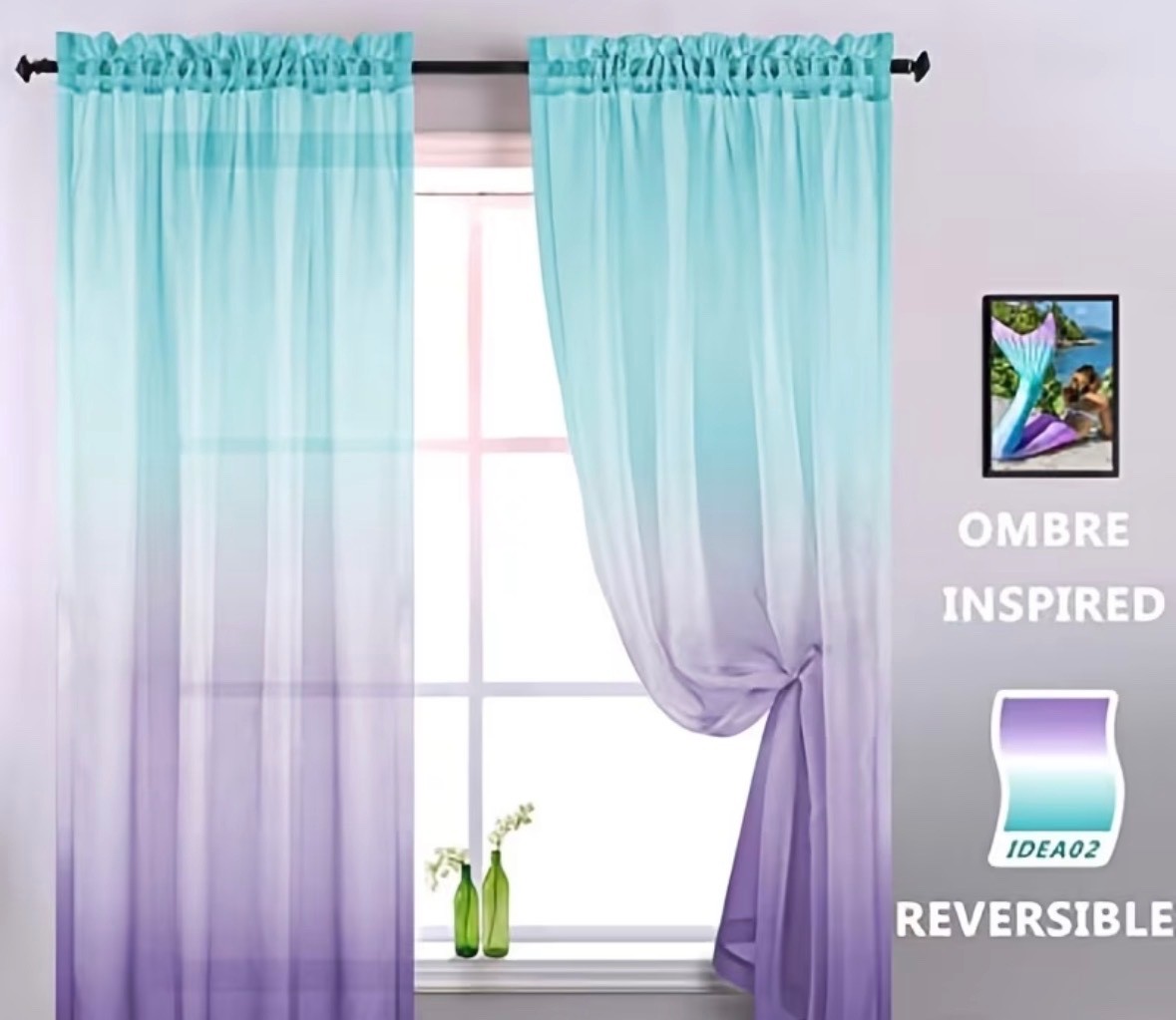 2 Light Blue and Purple sheers gallery