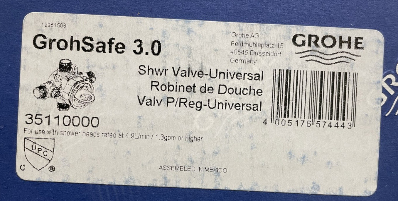Grohe 35110000 Pressure Balance Rough-In Valve 1/2" Universal - N/A gallery