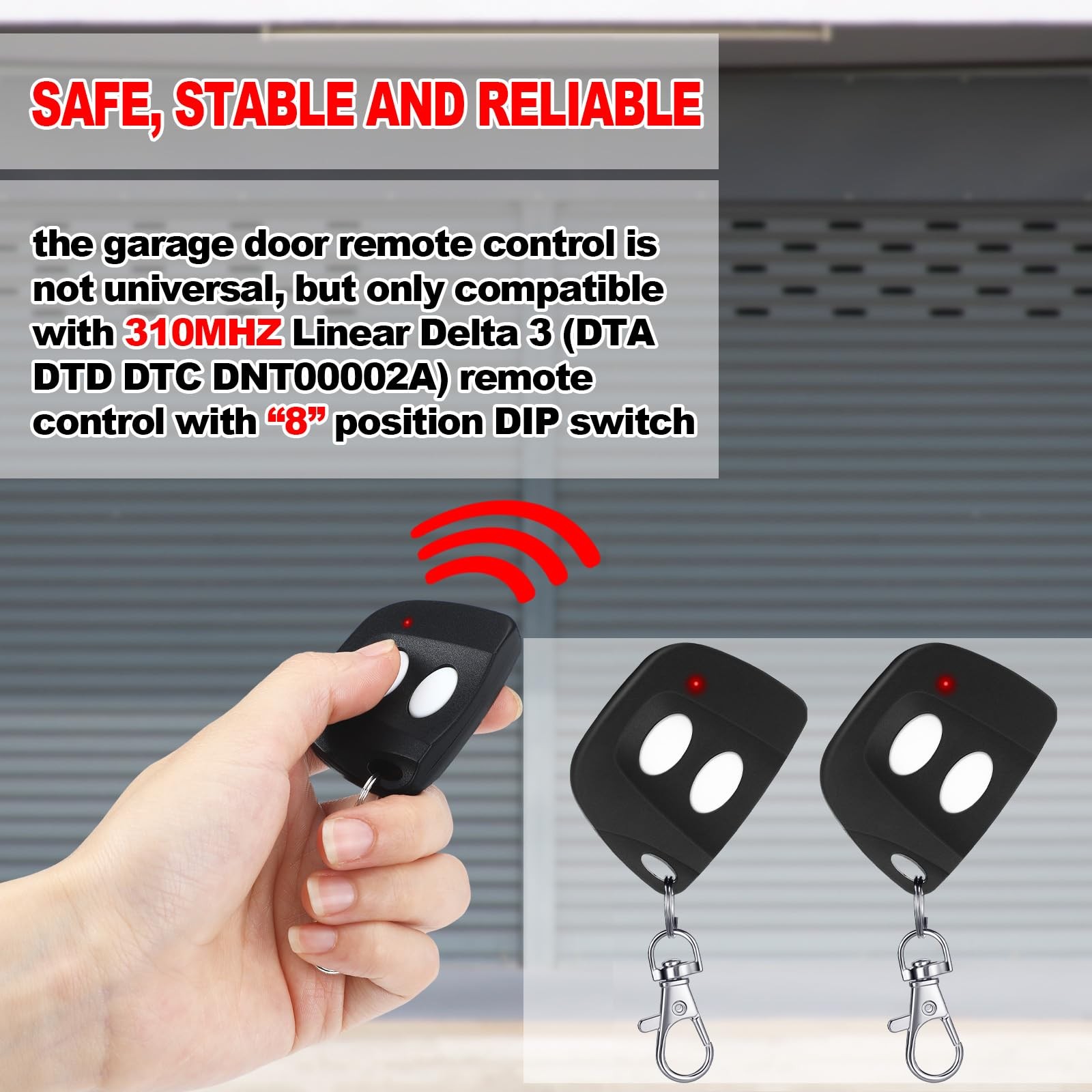 Kingdder 2 Pcs 8 Dip Switch Garage Door Remote Two Button Garage Remote Compa... gallery