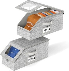 2 PCS Stackable Hat Storage for Baseball Caps, Holds up to 24 Caps Hat Organizer